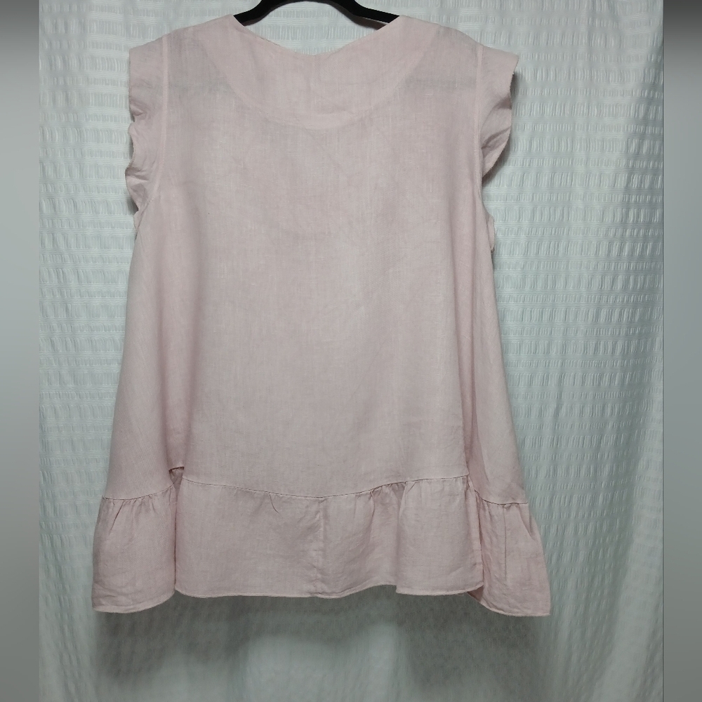 Pink Ruffled Sleeveless Top - Picture 3 of 9